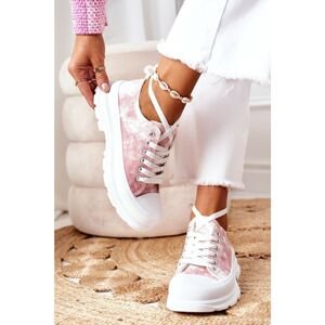 Sneakers On The Platform Pink With Tie-Dye Effect Travel Time