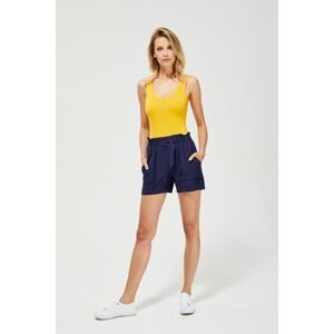 Shorts with a gathered waist - navy blue