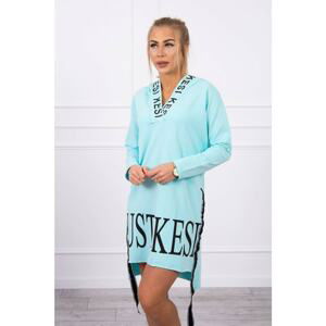 Dress with hood and mint print