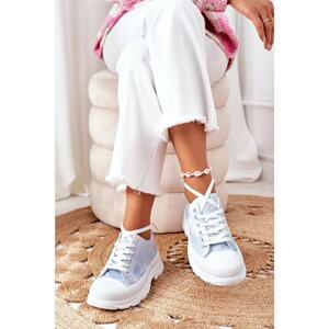 Women's Sneakers On The Platform Blue With Tie-Dye Effect Travel Time