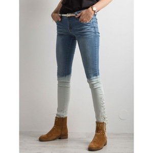 Blue ombre laced jeans