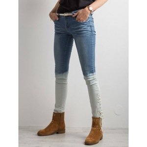 Blue ombre laced jeans