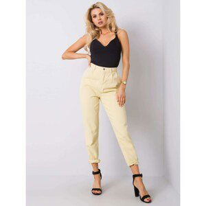 RUE PARIS Yellow mom jeans