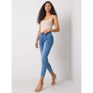 Blue fitted jeans for women