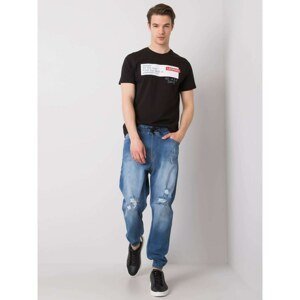 Men's Blue Denim Jeans with Holes