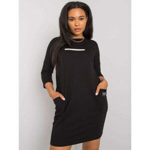 Black cotton plus size dress