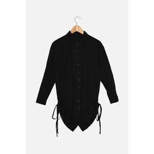 Trendyol Black Drawstring Shirt Dress