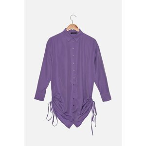 Trendyol Purple Drawstring Shirt Dress