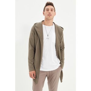 Trendyol Khaki Men Regular Fit Hooded Cardigan