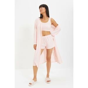Trendyol Powder Knitted 3-Piece Terry Pajamas Set