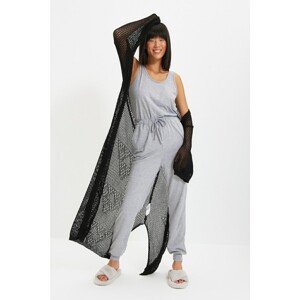 Trendyol Gray Knitted Elastic Waist Jumpsuit