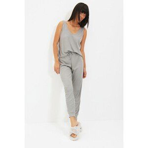 Trendyol Gray Camisole Knitted Pajamas Set