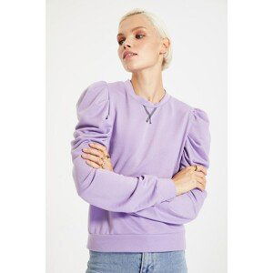 Trendyol Lilac Ruffle Detailed Knitted Slim Sweatshirt