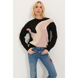 Trendyol Black Jacquard Knitwear Sweater