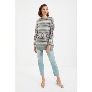 Trendyol Green Jacquard Crew Neck Sweater