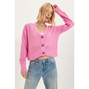 Trendyol Pink Openwork Cardigan