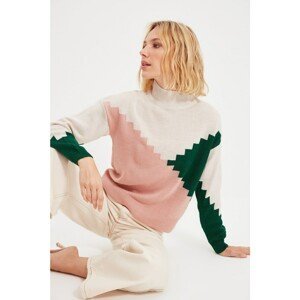Trendyol Stone Jacquard Knitwear Sweater