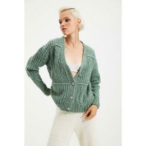 Trendyol Mint Button Detailed Knitwear Cardigan