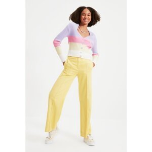 Trendyol Lilac Color Block Knitwear Cardigan