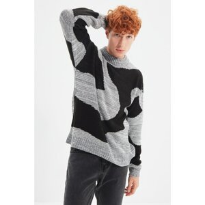 Trendyol Gray Men's Oversize Half Turtleneck Sweater