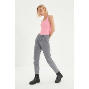 Trendyol Gray High Waist Mom Jeans