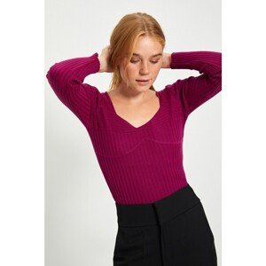Trendyol Plum Knitted Detailed Knitwear Sweater