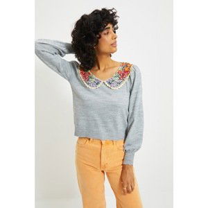 Trendyol Gray Collar Detailed Knitwear Sweater