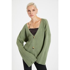 Trendyol Mint Button Roving Knitted Knitwear Cardigan