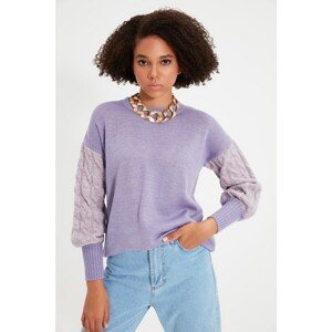 Trendyol Lilac Sleeve Knitted Crew Neck Knitwear Sweater