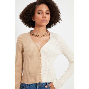 Trendyol Camel Buttoned Knitwear Cardigan