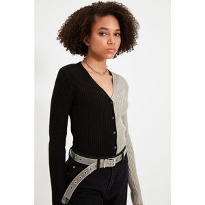 Trendyol Black Buttoned Knitwear Cardigan
