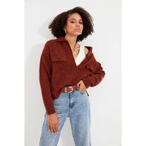 Trendyol Tile Polo Collar Knitwear Cardigan