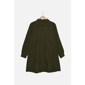 Trendyol Khaki Petit Wide Cut Shirt Dress