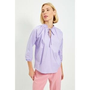 Trendyol Purple Shirred Blouse