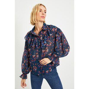 Trendyol Navy Blue Ruffle Shirt