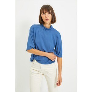 Trendyol Indigo Stand Up Knitted Blouse