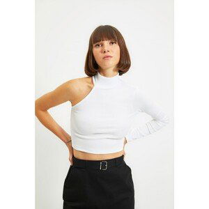 Trendyol White Shoulder Detailed Knitted Blouse