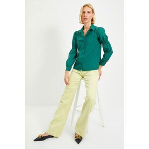 Trendyol Green Sleeve Pleated Shirt