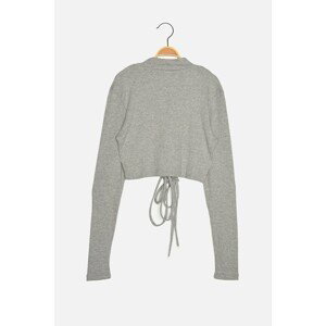Trendyol Gray Decollete Knitted Blouse