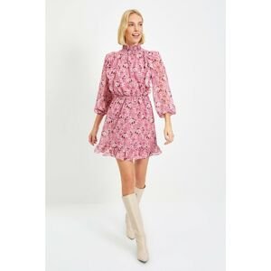 Trendyol Multicolored Gippie Stand Collar Dress