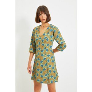 Trendyol Camel V-Neck Dress