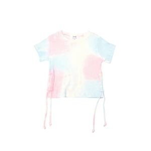 Trendyol Pink Tie Dye Washed Pleated Girl Knitted Blouse