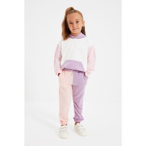 Trendyol Lilac Color Block Girl Knitted Sweatpants