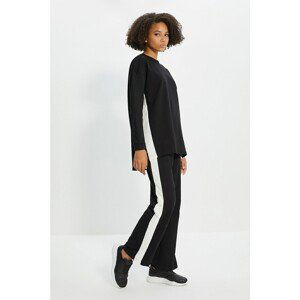 Trendyol Black Color Block Knitted Tracksuit Set