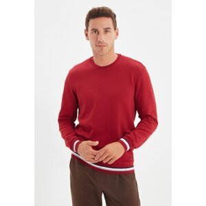 Trendyol Claret Red Men Regular Fit Crew Neck Sweatshirt