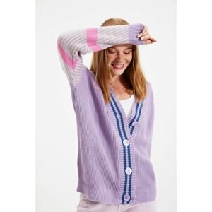 Trendyol Lilac Jacquard Knitwear Cardigan Cardigan