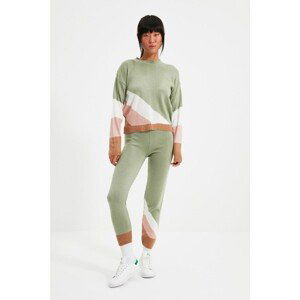 Trendyol Mint Jacquard Sweater Pants Knitwear Bottom-Top Suit