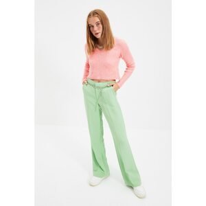 Trendyol Pink V-Neck Crop Knitwear Sweater