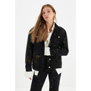 Trendyol Black Splash Denim Jacket