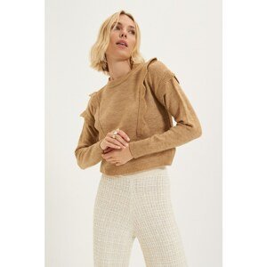 Trendyol Camel Frill Detailed Knitwear Sweater